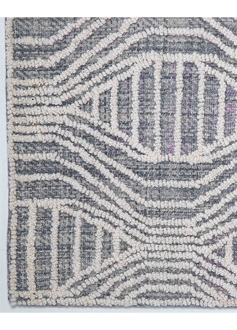 Tapete Geométrico Gris con Rombos Alargados en Relieve