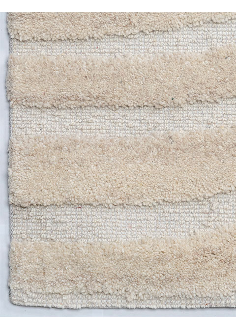 Tapete Abstracto Beige con Vetas de Madera Talladas