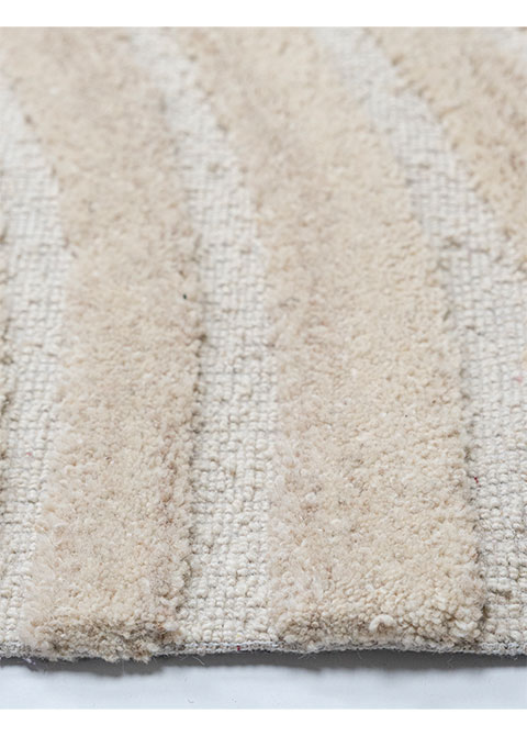 Tapete Abstracto Beige con Vetas de Madera Talladas