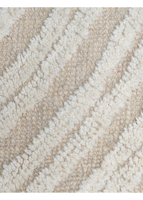 Tapete Abstracto Beige con Abanicos Rayados en Marfil