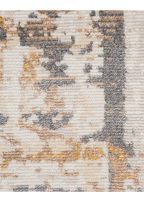 Tapete Abstracto Marfil con Trazos Verticales en Oro