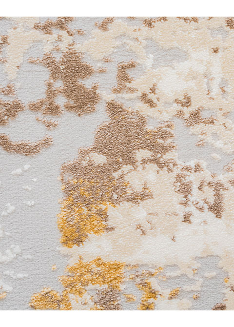 Tapete Abstracto Taupe con Chorreados en Oro y Azul