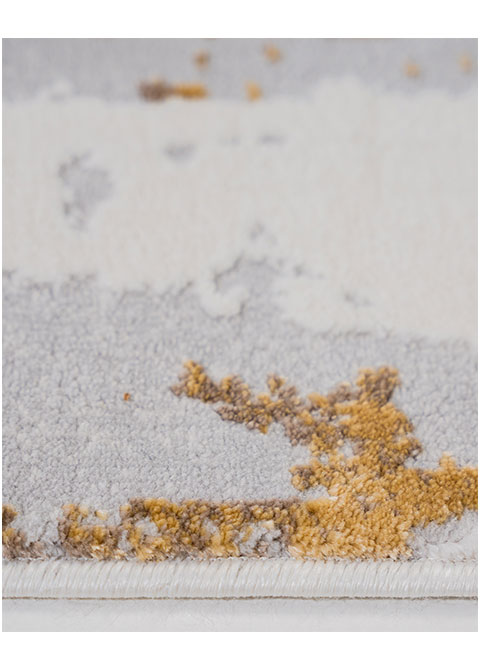 Tapete Abstracto Taupe con Chorreados en Oro y Azul