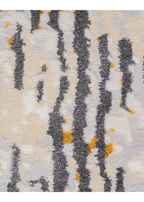 Tapete Abstracto Marfil con Trazos Punteados en Carbón
