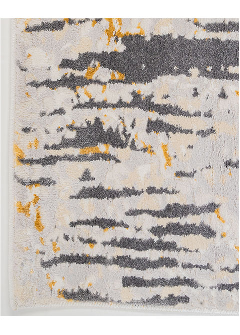Tapete Abstracto Marfil con Trazos Punteados en Carbón