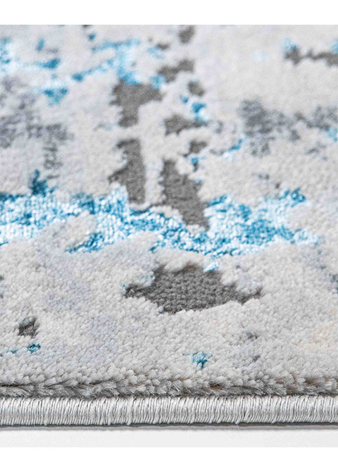 Tapete Abstracto Gris con Marco Corroído en Azul