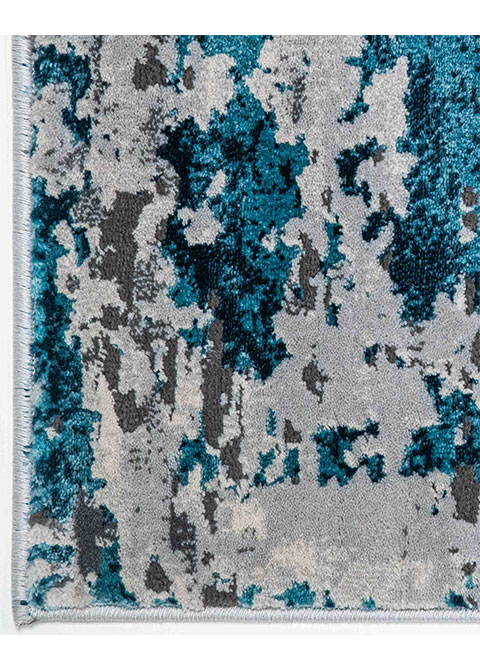 Tapete Abstracto Gris con Marco Corroído en Azul