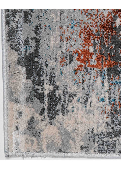 Tapete Abstracto Gris con Erosión en Óxido y Azul