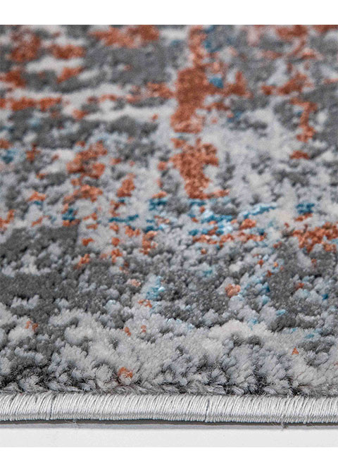 Tapete Abstracto Gris con Erosión en Óxido y Azul