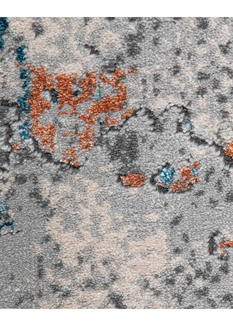 Tapete Abstracto Gris con Grietas en Óxido y Azul