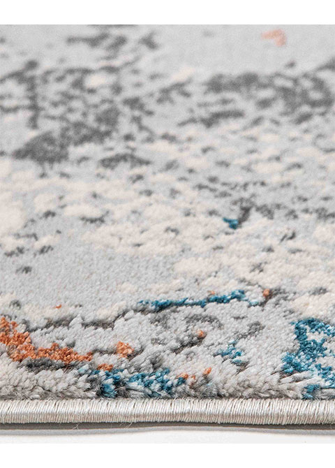 Tapete Abstracto Gris con Grietas en Óxido y Azul