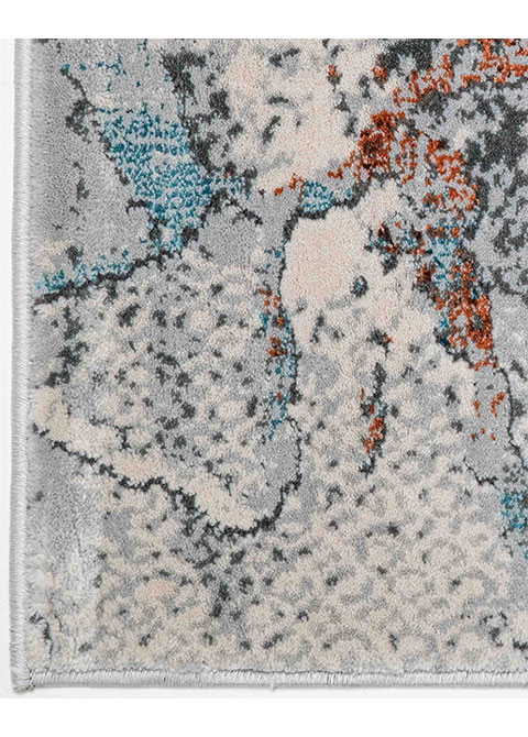 Tapete Abstracto Gris con Grietas en Óxido y Azul