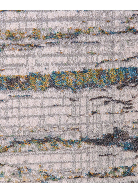 Tapete Abstracto Marfil con Lluvia Vertical en Oro