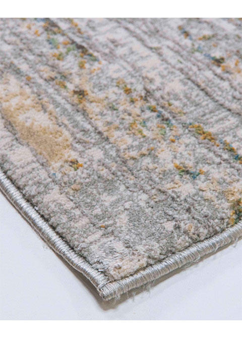 Tapete Abstracto Marfil con Lluvia Vertical en Oro