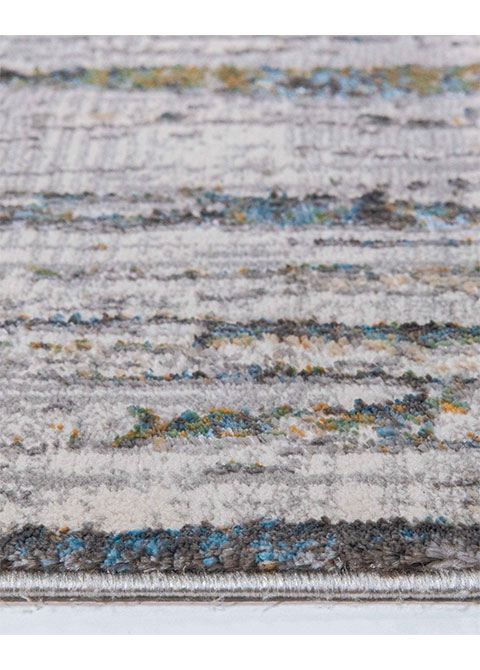 Tapete Abstracto Marfil con Lluvia Vertical en Oro