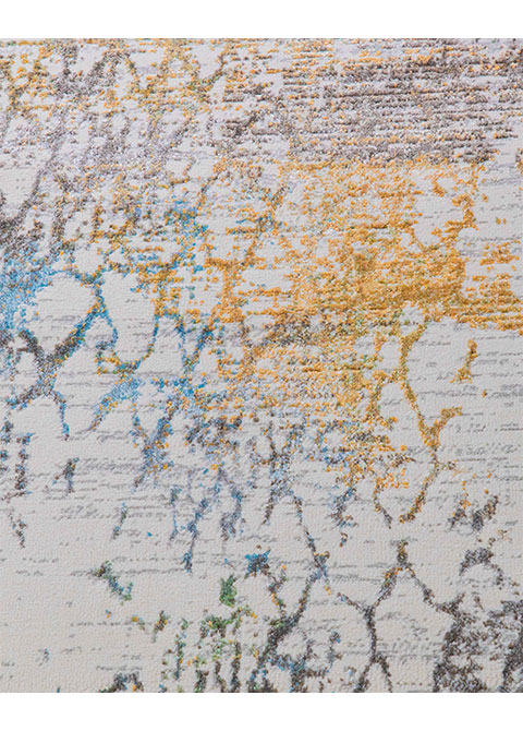 Tapete Abstracto Beige con Enrejado de Rombos Desgastado
