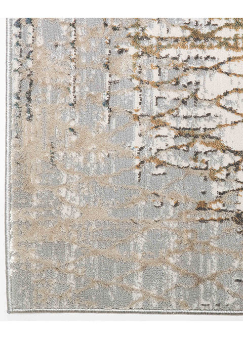 Tapete Abstracto Beige con Enrejado de Rombos Desgastado