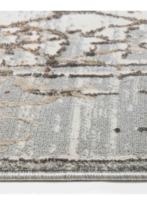 Tapete Abstracto Beige con Enrejado de Rombos Desgastado