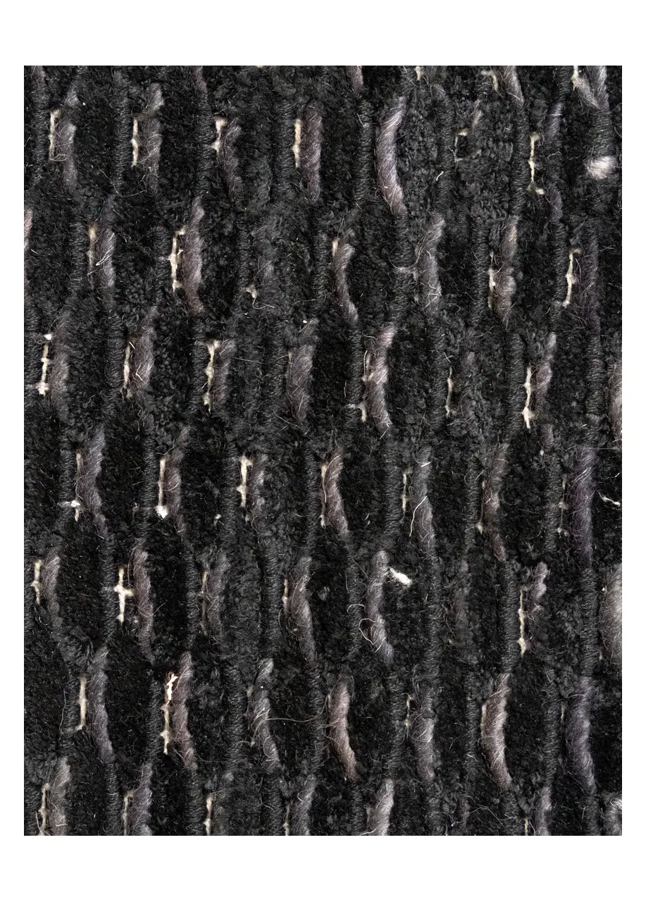 Tapete Texturizado Negro con Relieve Ondulado en Gris