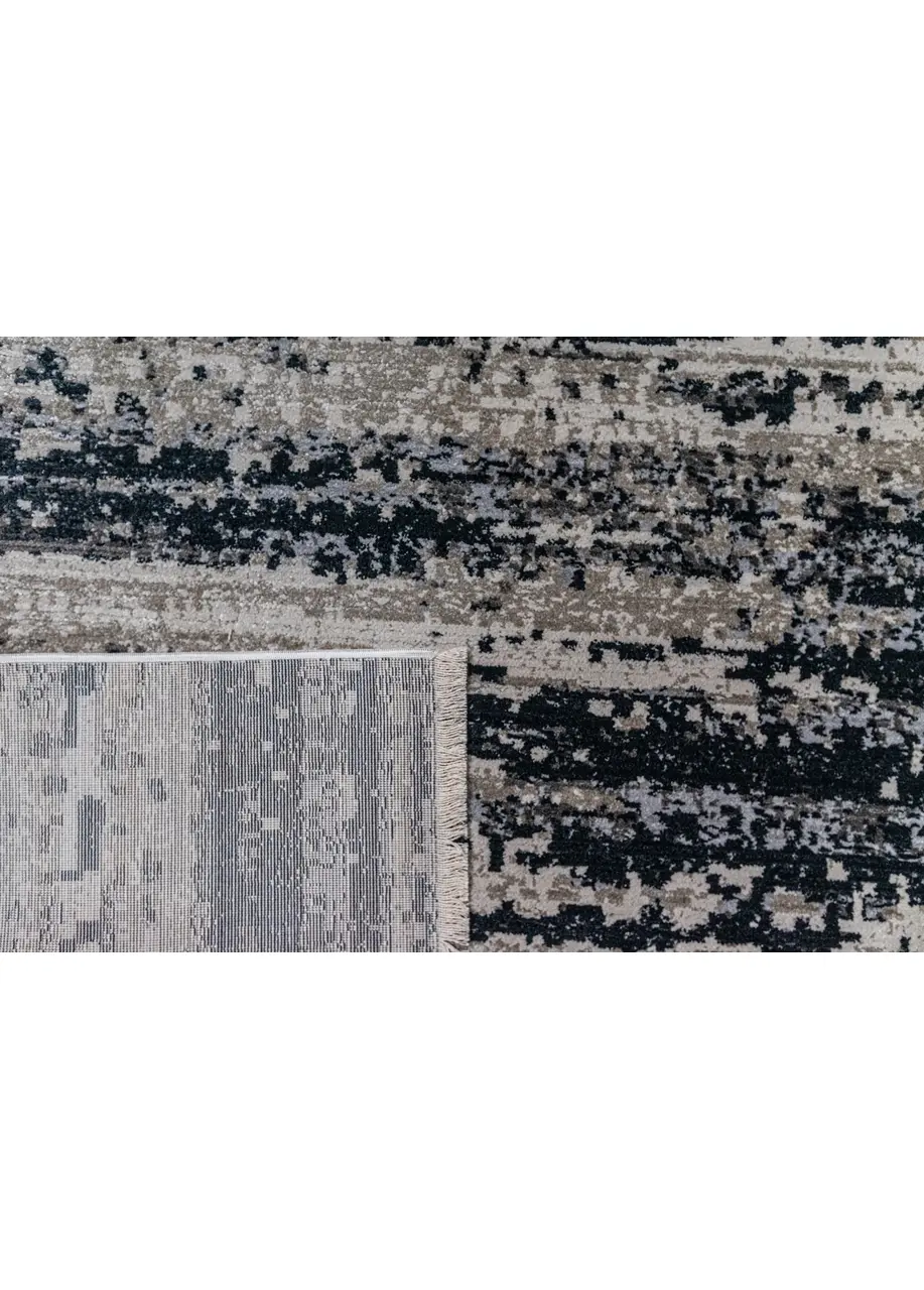 Tapete Abstracto Gris con Vetas Horizontales en Azul Marino