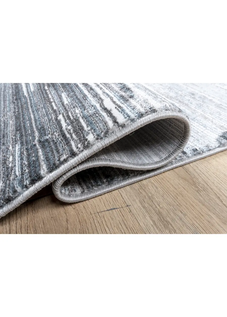 Tapete Moderno Gris con Rayado Horizontal en Carbón