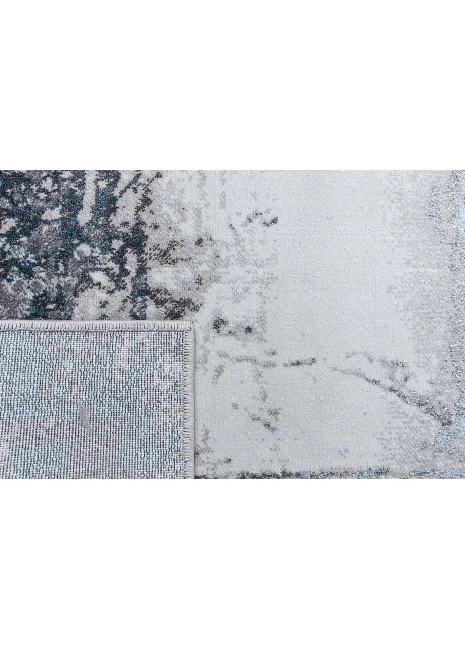 Tapete Abstracto Gris con Manchas en Azul Acero
