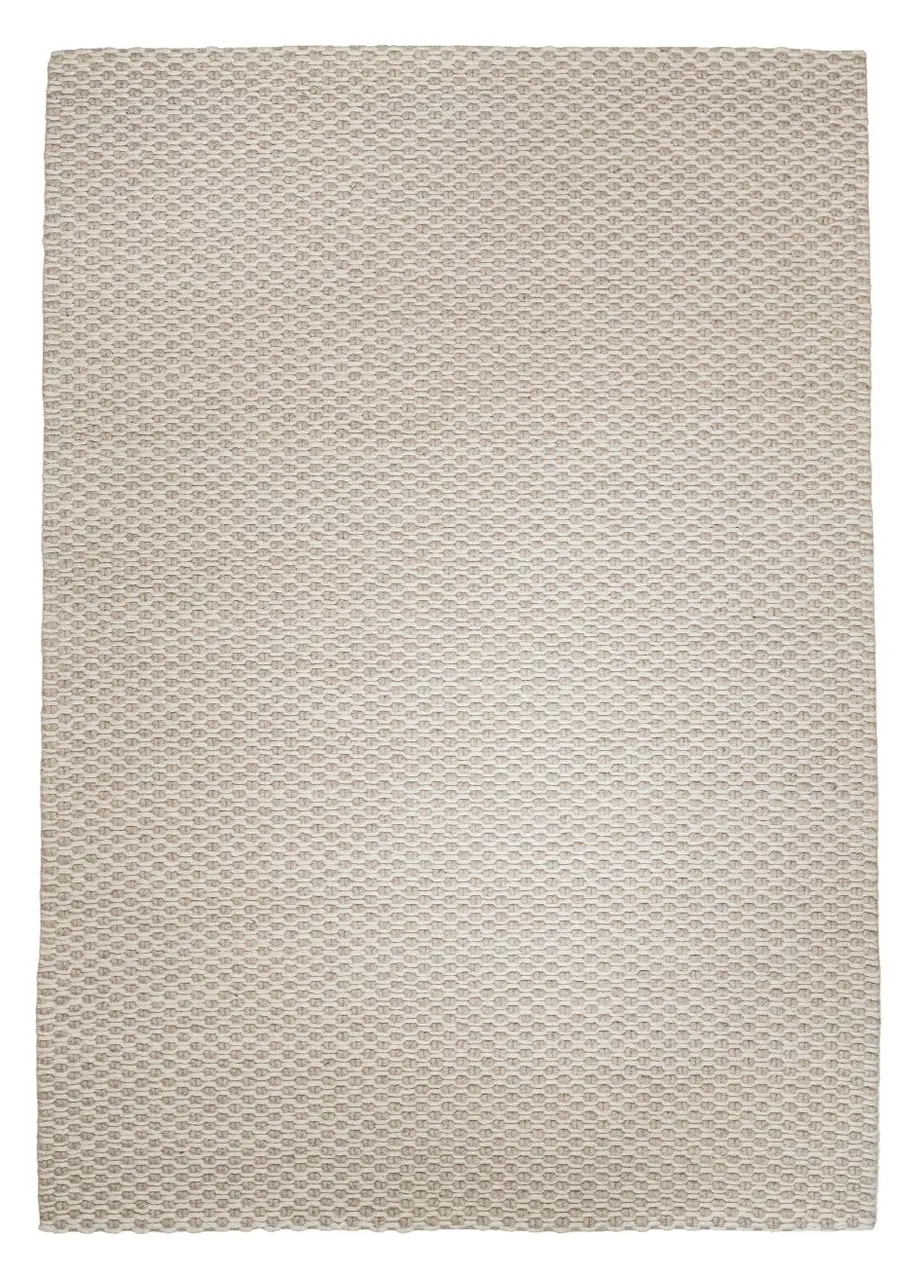 Tapete Tejido Beige con Relieve de Nudo Ovalado