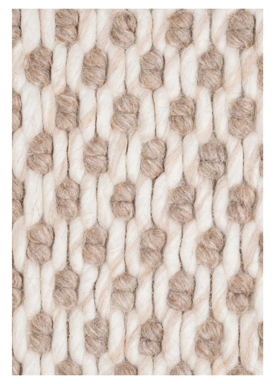 Tapete Tejido Beige con Relieve de Nudo Ovalado - Vista alternativa