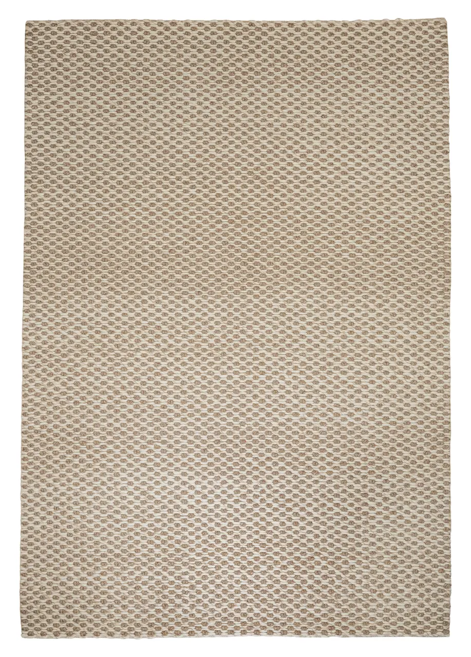 Tapete Tejido Crema con Relieve de Nudo en Topo