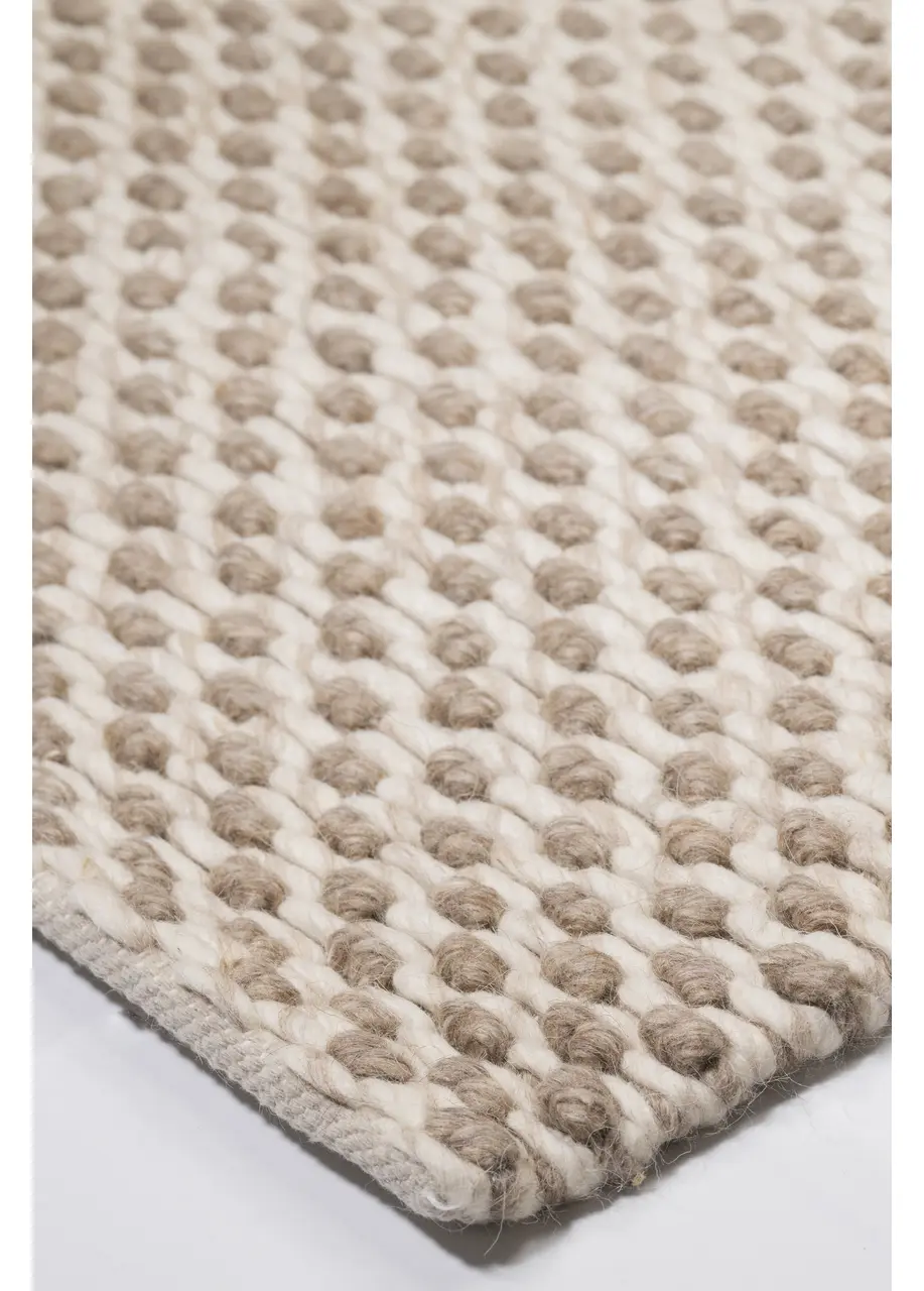 Tapete Tejido Crema con Relieve de Nudo en Topo - Vista alternativa