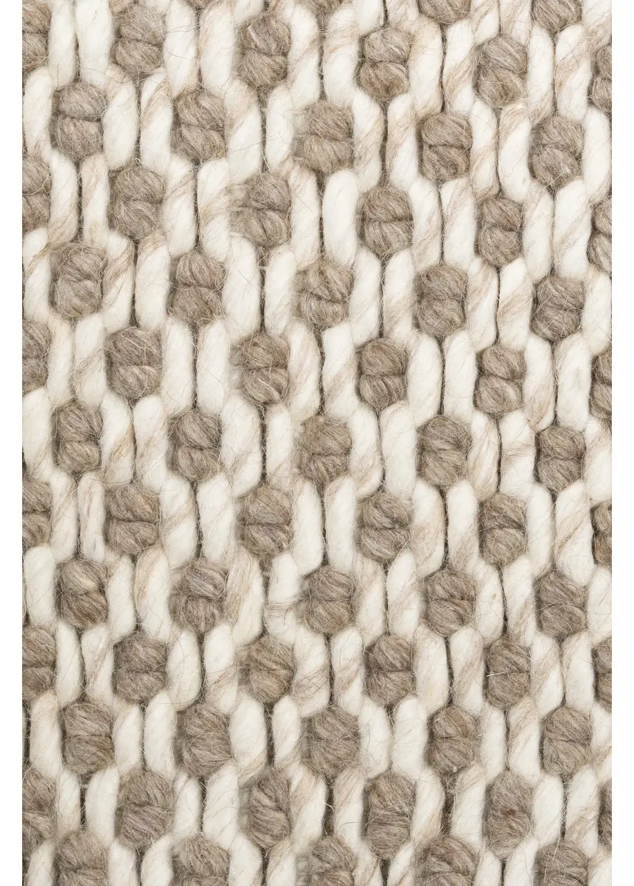 Tapete Tejido Crema con Relieve de Nudo en Topo