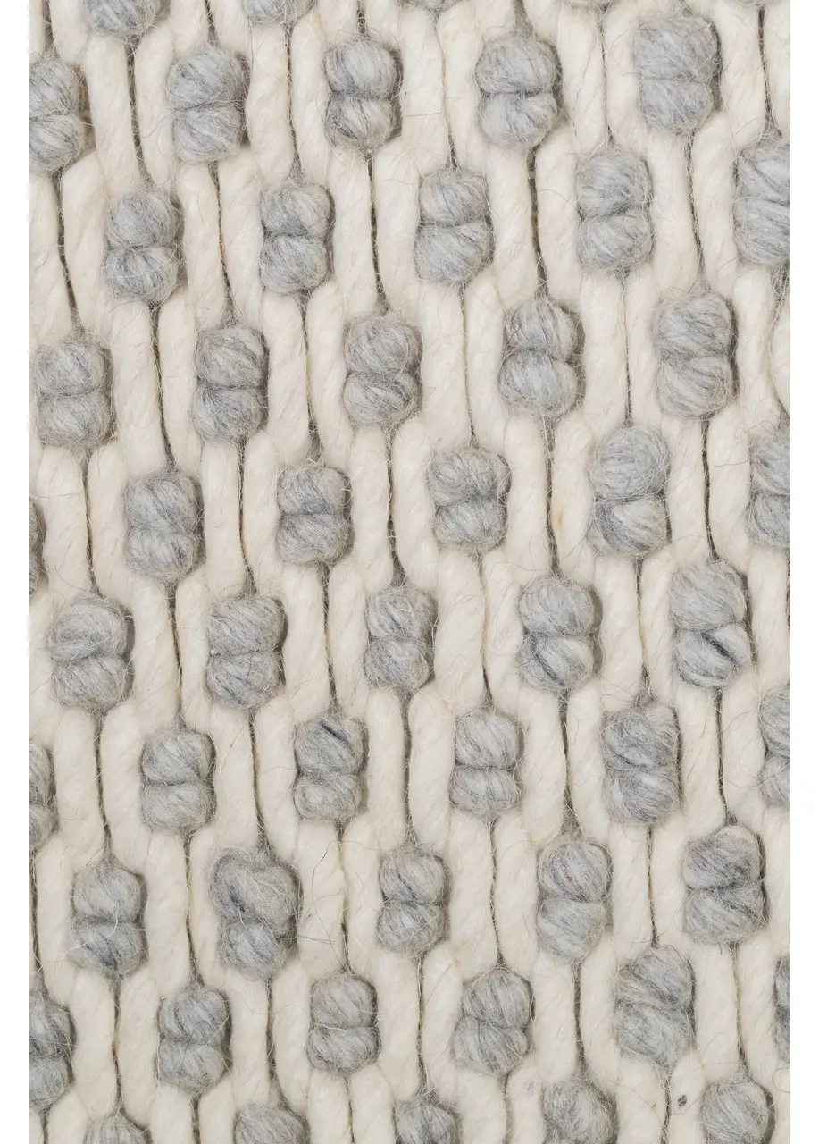 Tapete Tejido Marfil con Relieve de Nudo en Gris - Vista alternativa