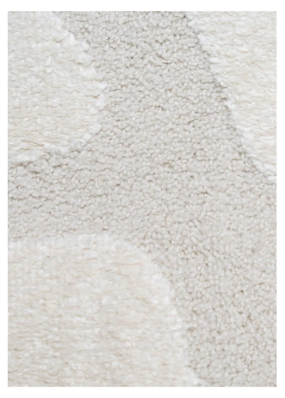 Tapete Monocromo Marfil con Empedrado en Relieve Tallado - Vista alternativa