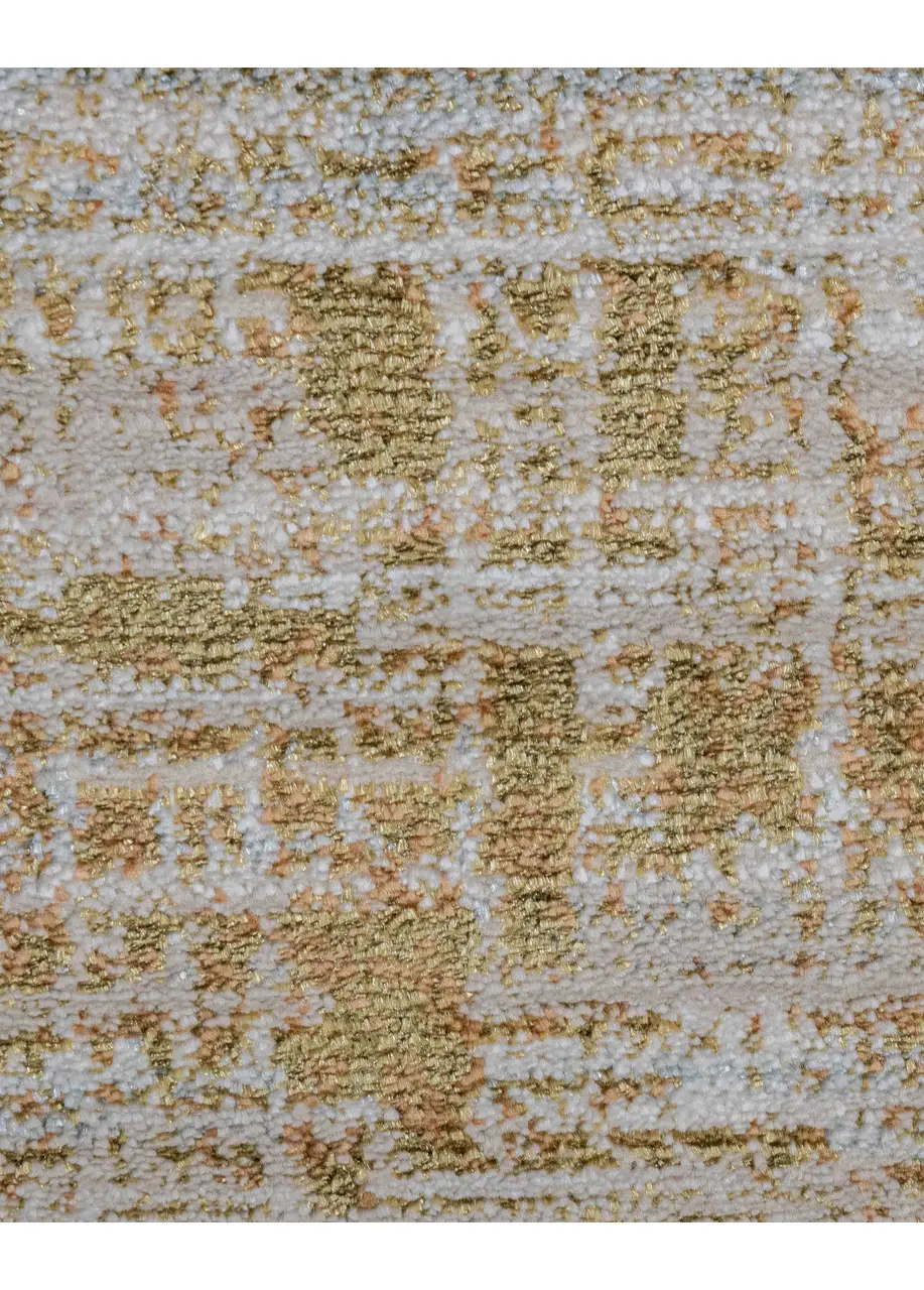 Tapete Texturizado Beige con Cuadrícula Desgastada en Dorado