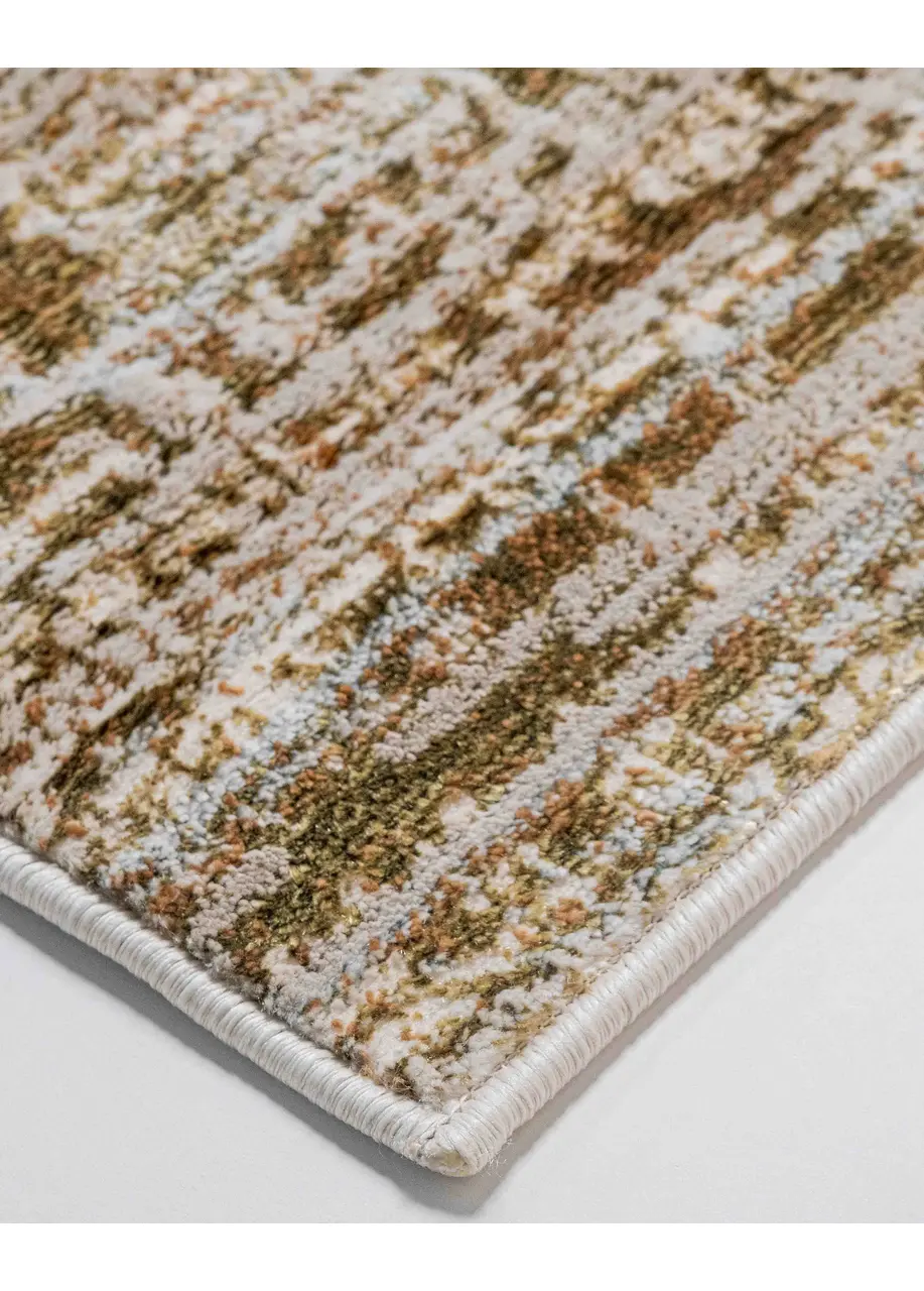 Tapete Texturizado Beige con Cuadrícula Desgastada en Dorado