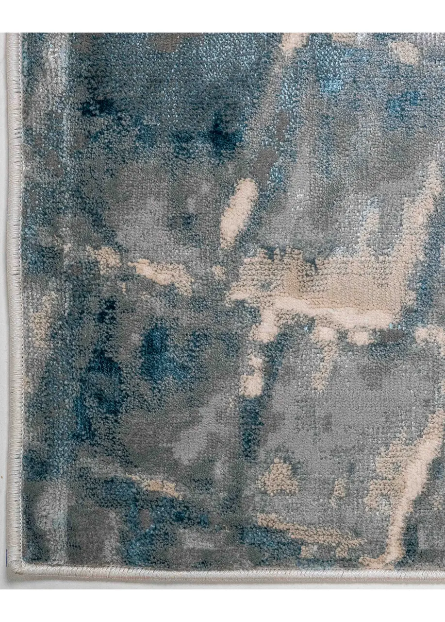Tapete Abstracto Azul con Craquelado en Crema