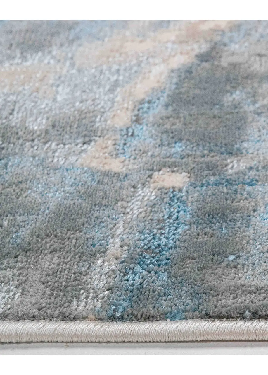 Tapete Abstracto Azul con Craquelado en Crema