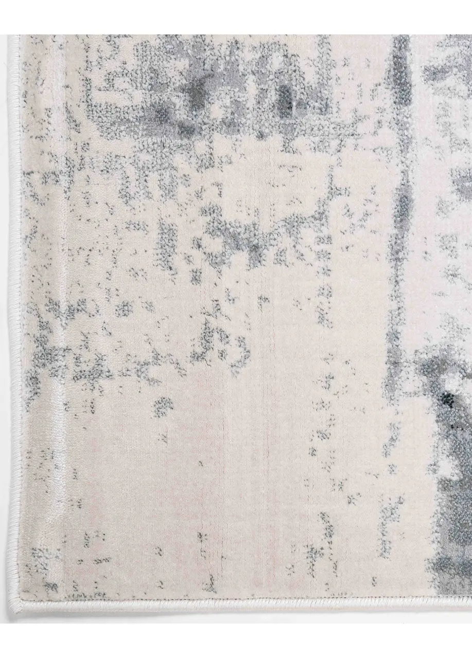 Tapete Moderno Gris con Bloques de Pintura en Azul Marino