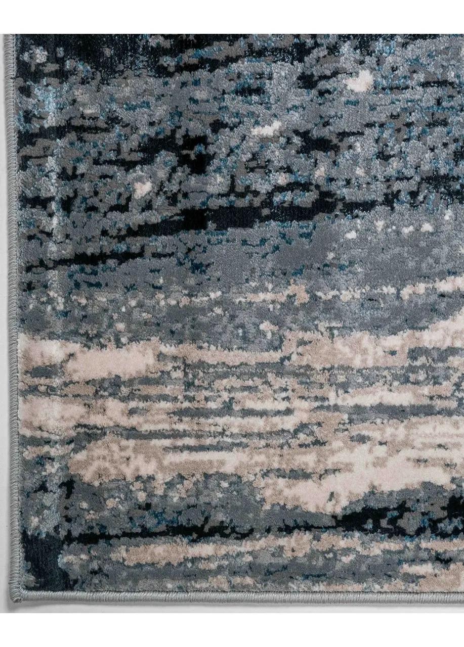 Tapete Texturizado Gris con Vetas Verticales en Negro y Azul
