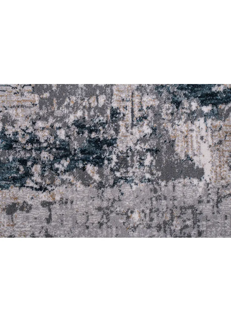 Tapete Abstracto Gris con Manchas Verticales en Azul Petróleo