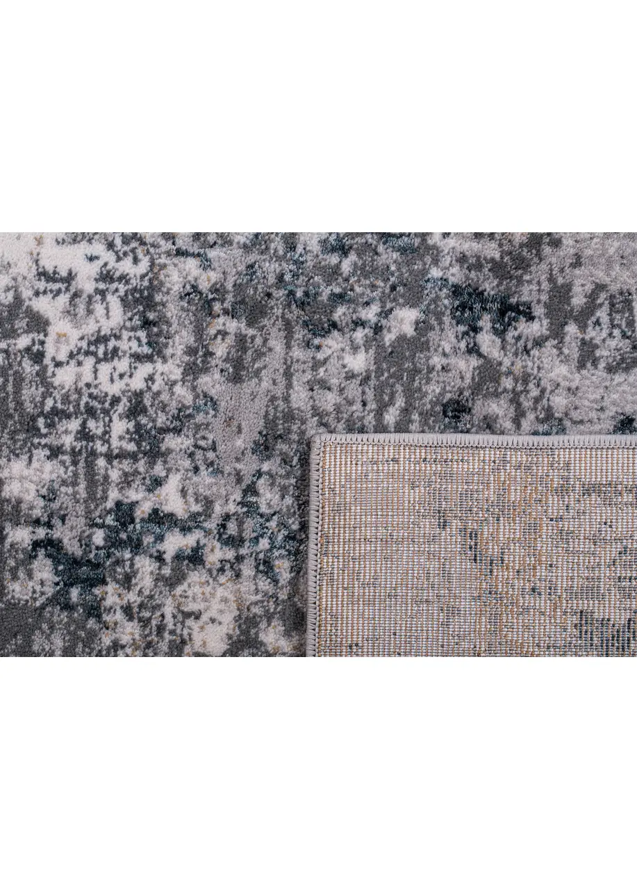 Tapete Abstracto Gris con Manchas Verticales en Azul Petróleo