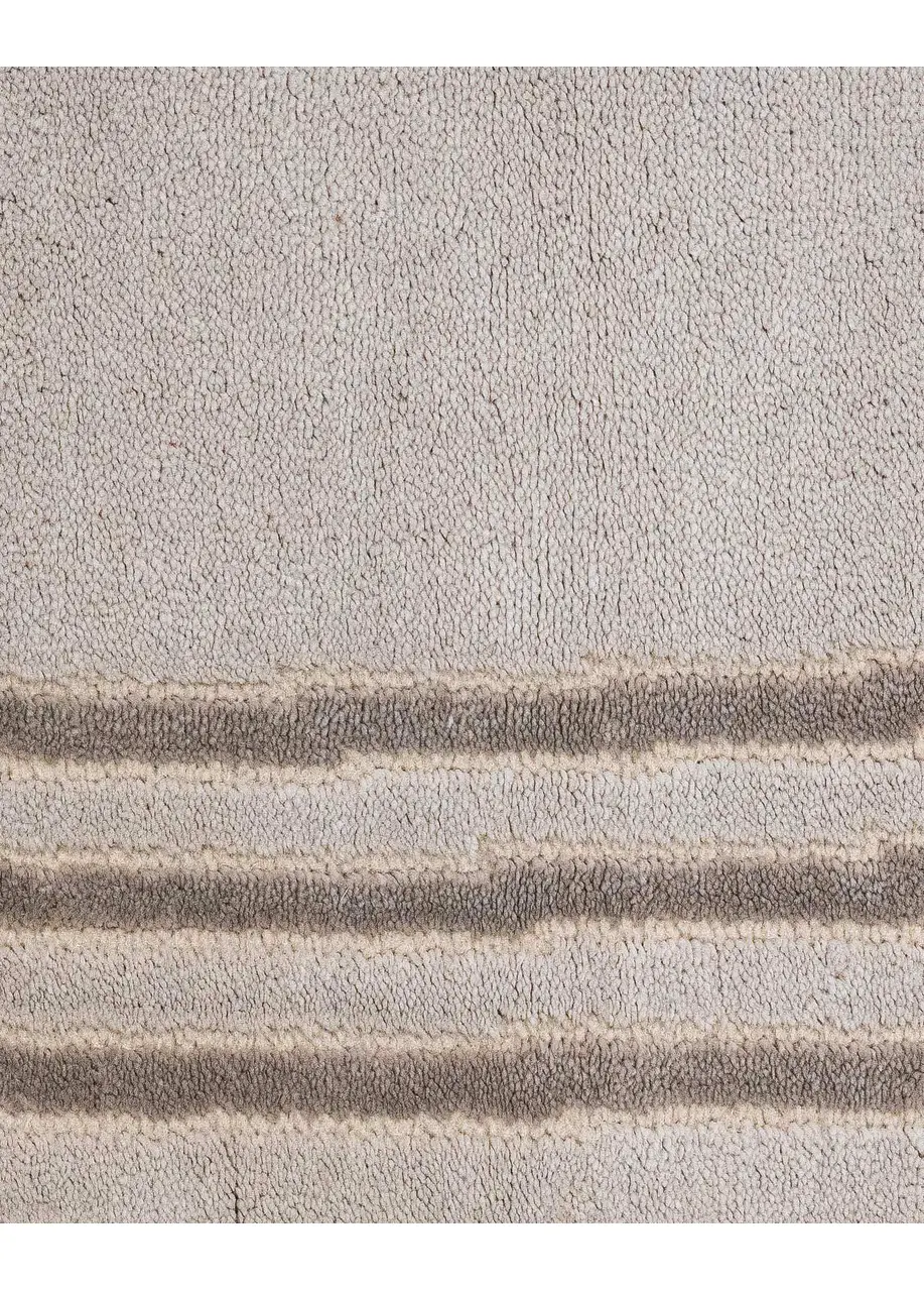 Tapete Moderno Gris con Arcos de Líneas y Bloques en Coral