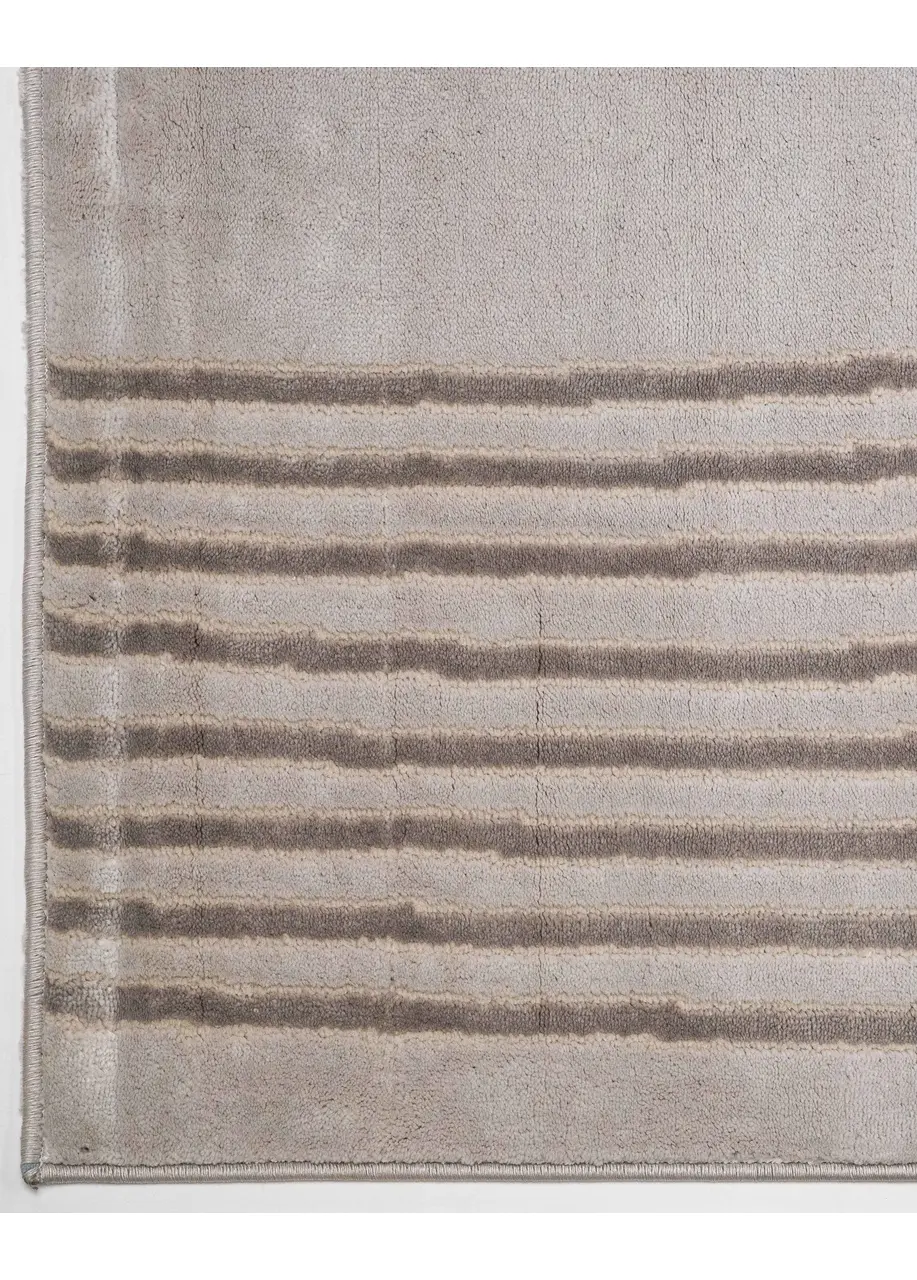 Tapete Moderno Gris con Arcos de Líneas y Bloques en Coral