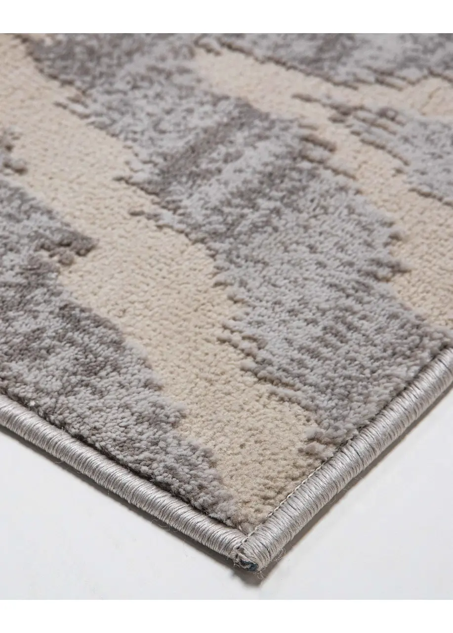 Tapete Geométrico Gris con Rombos Ikat en Crema