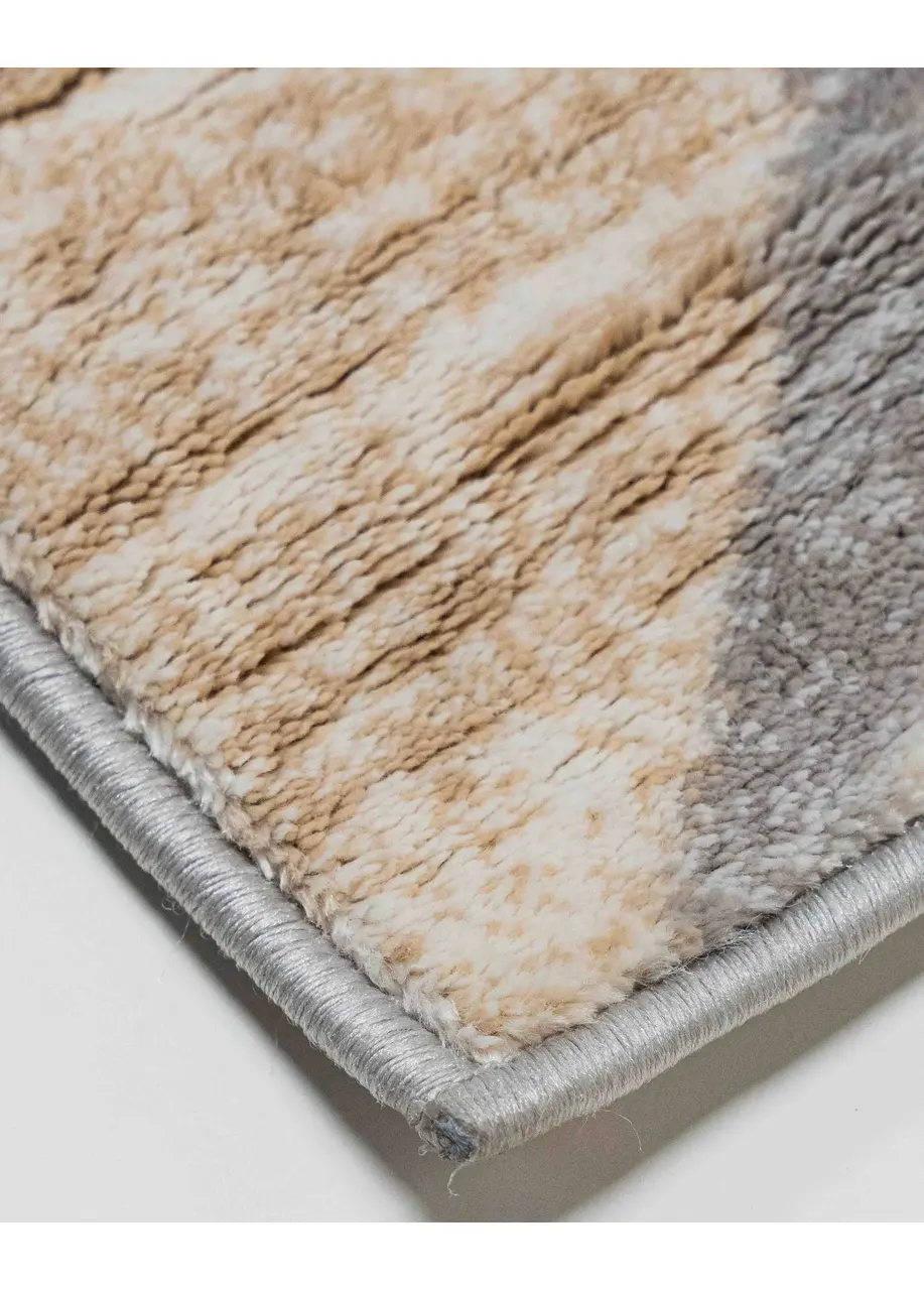 Tapete Geométrico Crema con Celosía de Rombos en Gris