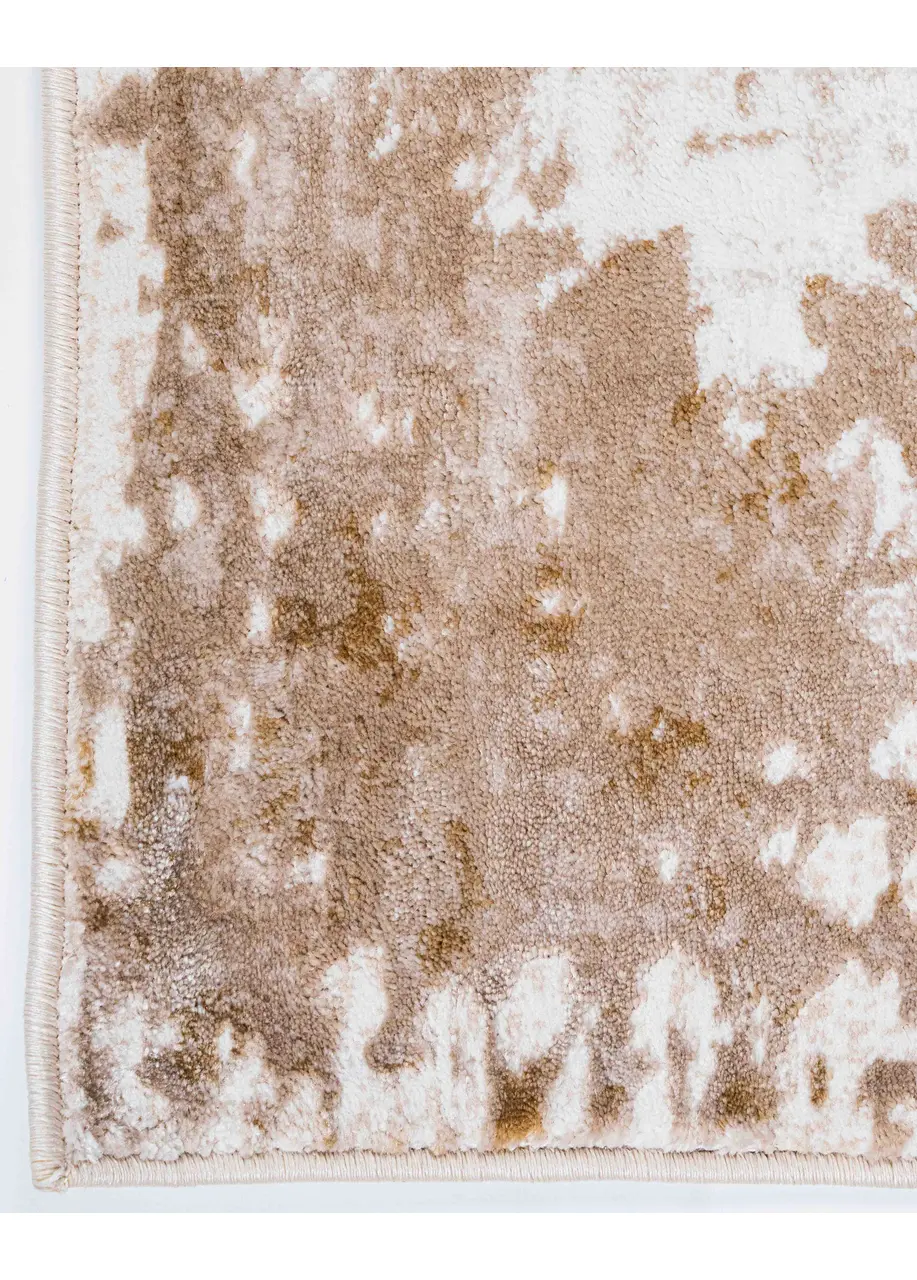 Tapete Abstracto Beige con Nubes Desgastadas en Camel