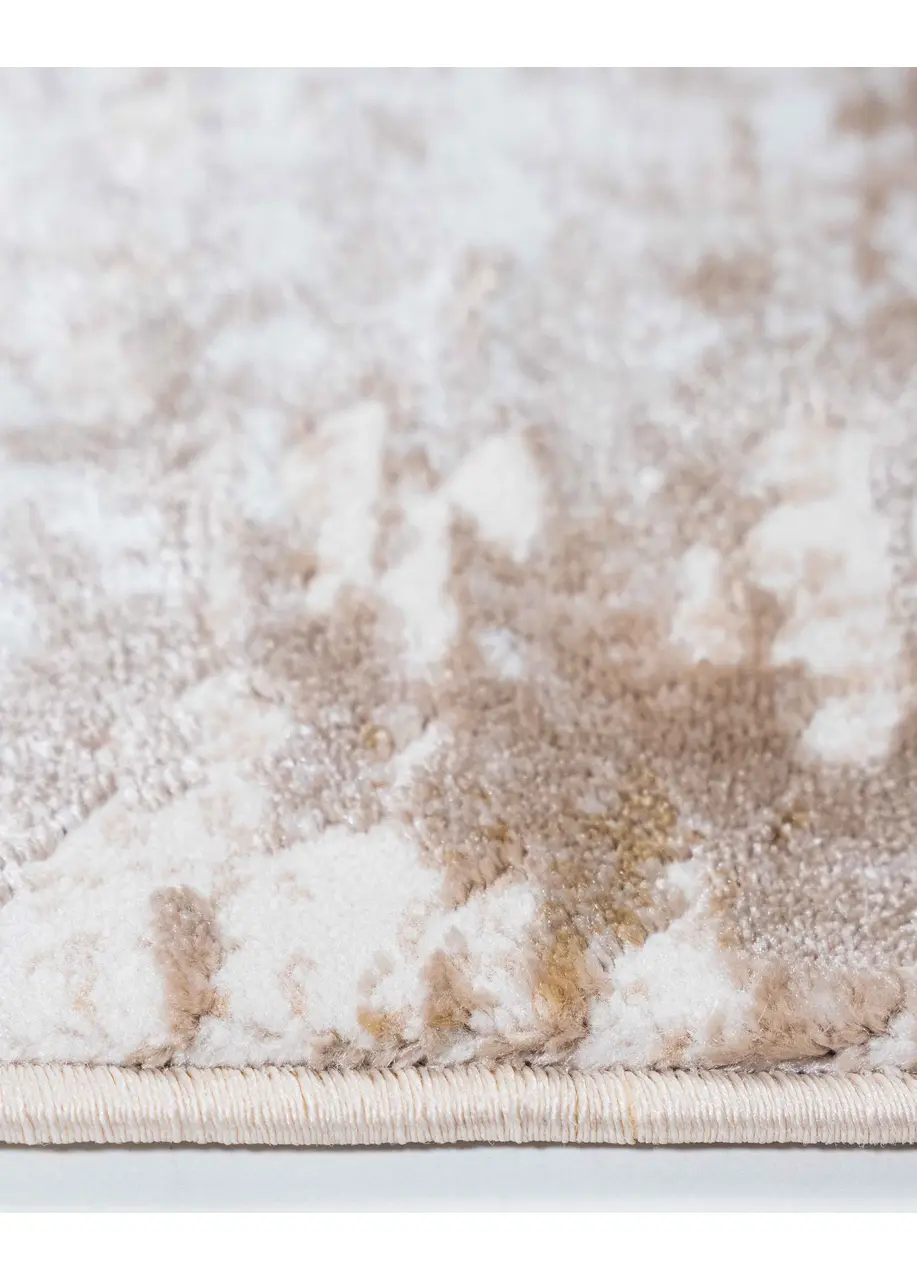Tapete Abstracto Beige con Nubes Desgastadas en Camel