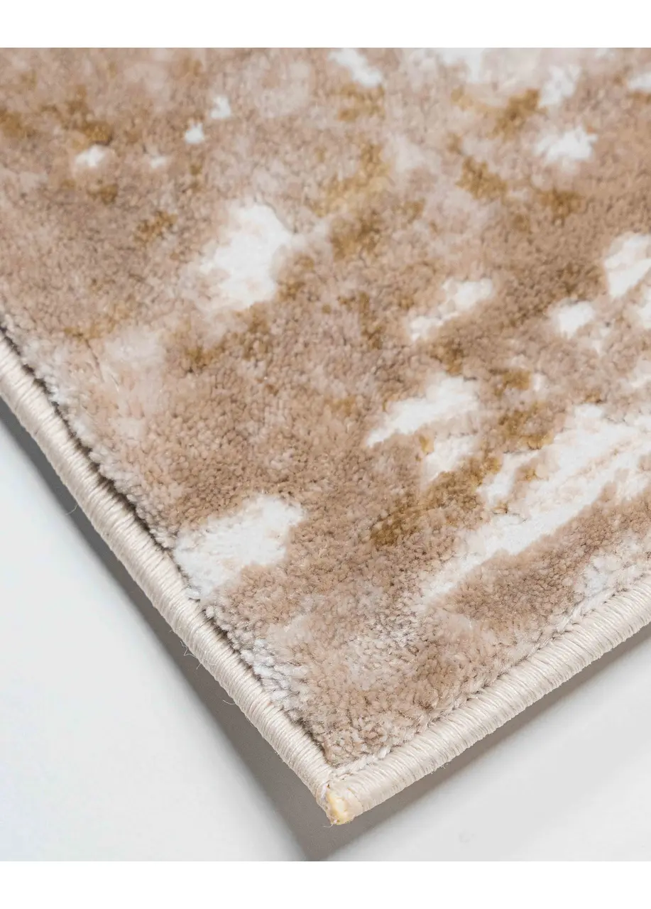 Tapete Abstracto Beige con Nubes Desgastadas en Camel