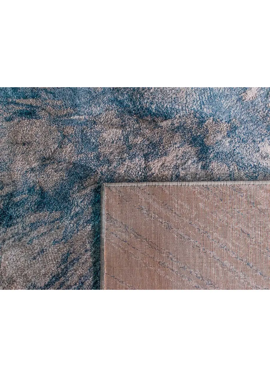 Tapete Moderno Gris con Diseño Radial en Azul