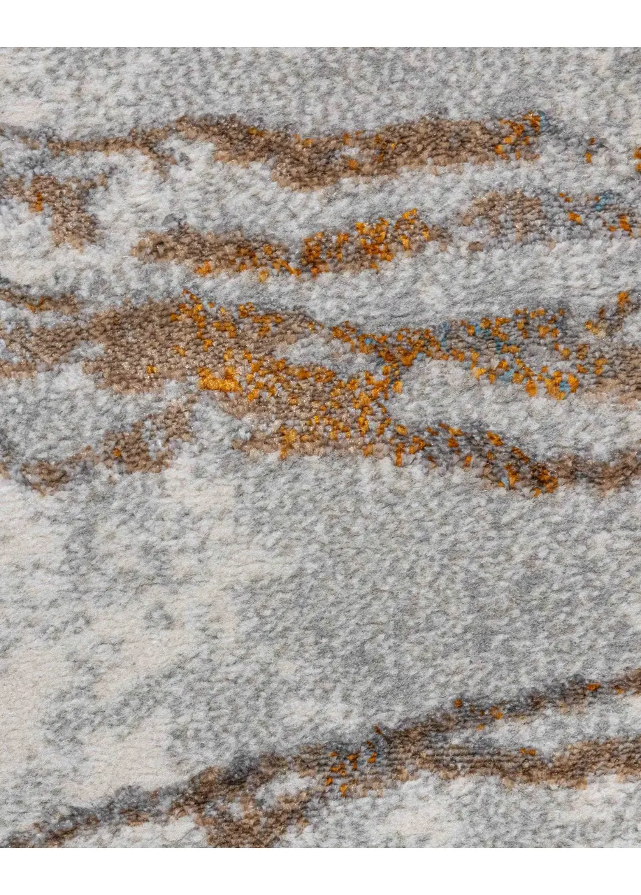 Tapete Moderno Beige con Líneas Concéntricas en Café